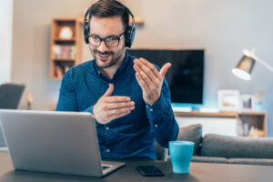 man using computer